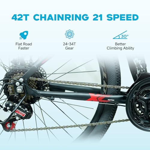 350W 26" 21 Speed Electric Bike with Dual Disc Brake S375