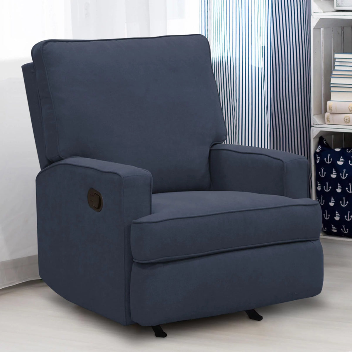 Navy Chenille Rocker Recliner Chair Q64811