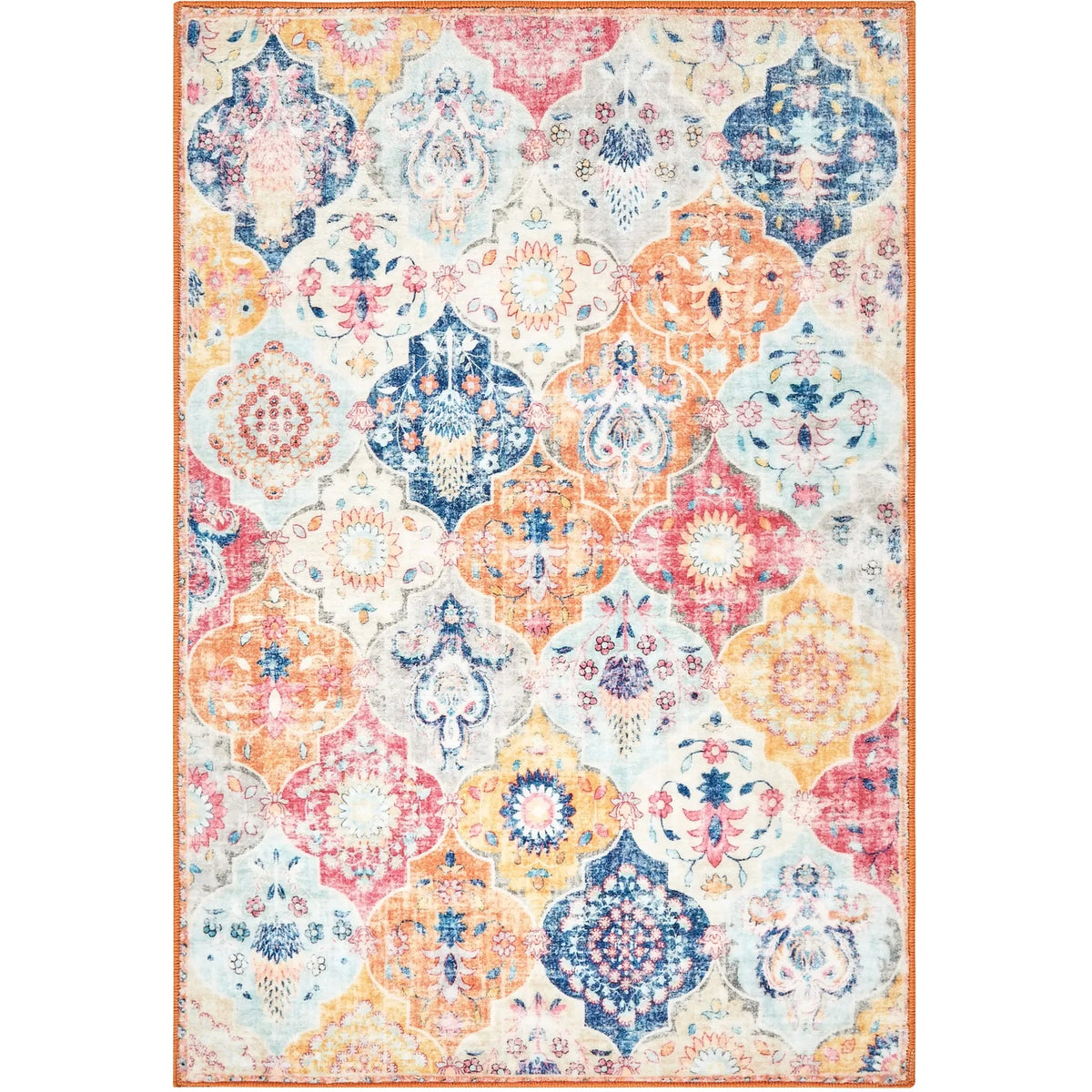 3'x5' Machine Washable Oriental Distressed Area Rug P46230
