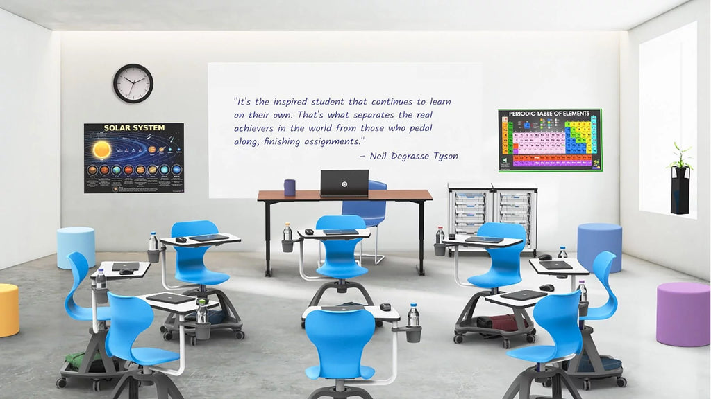Multicolor Mobile Chair with Laptop Arm and Storage E9788