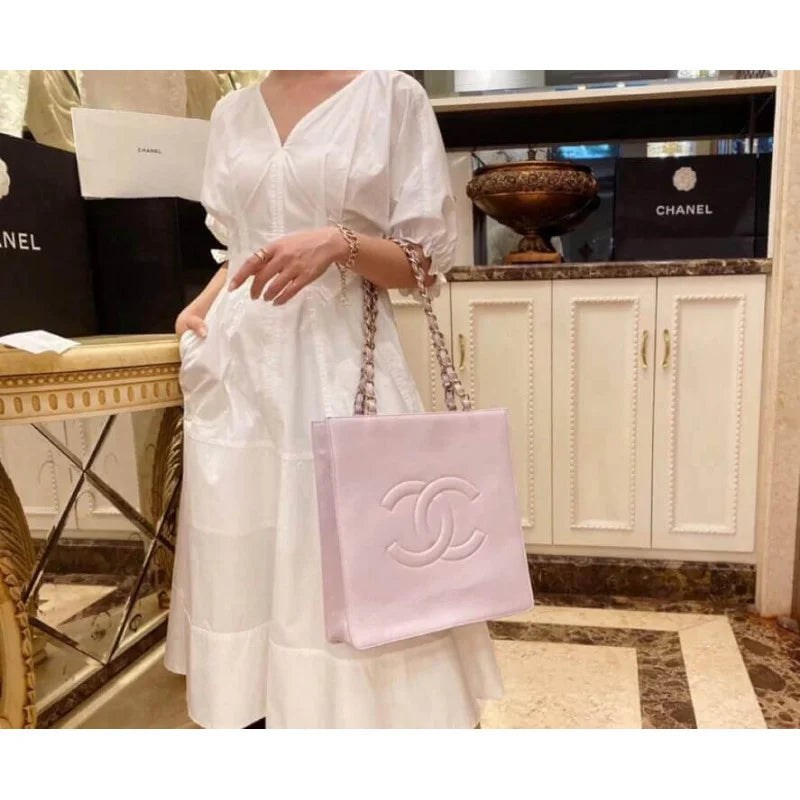 Shiny Aged Calfskin Shopping Bag Q12182
