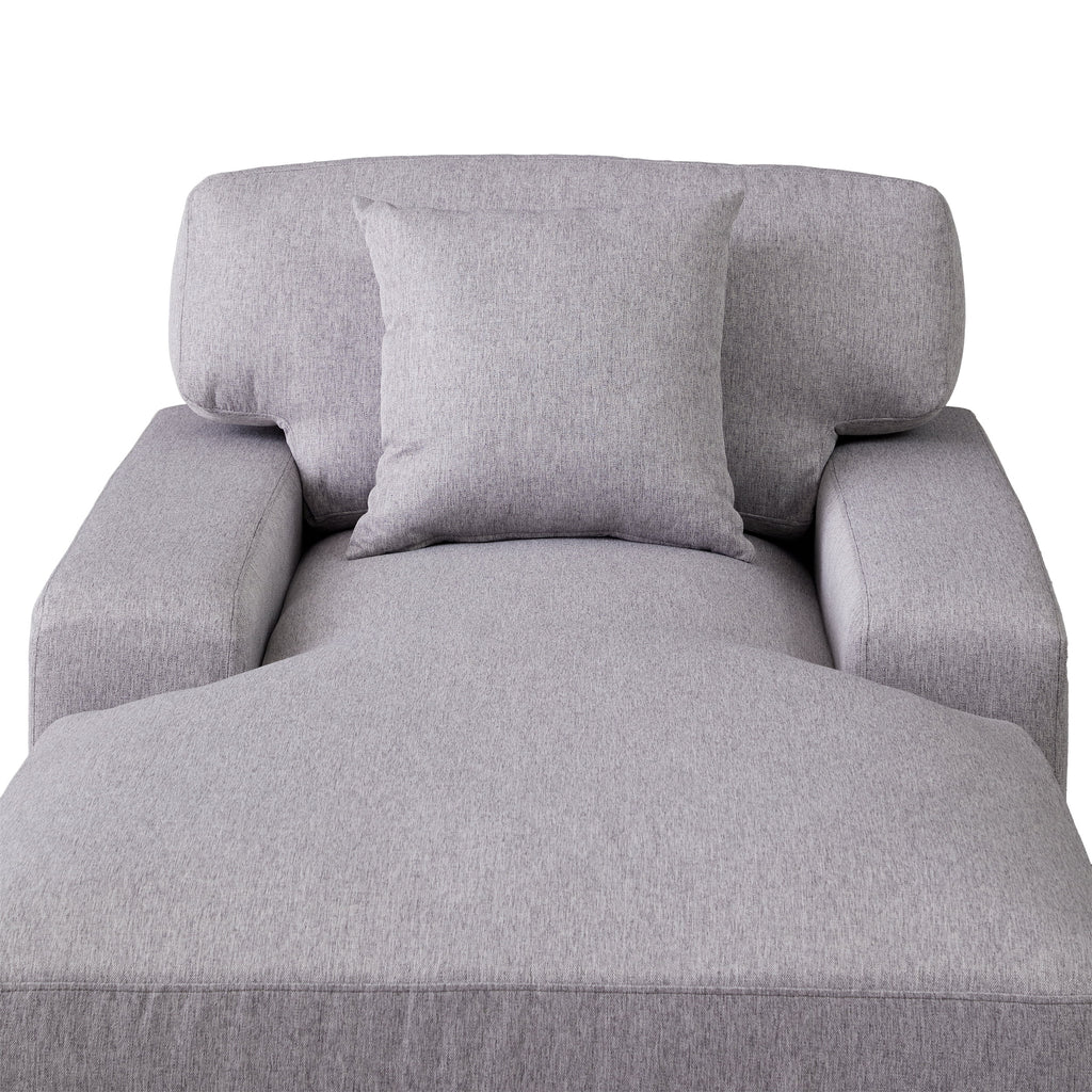 Gray Velvet Oversized Chaise Lounger Sleeper Sofa T207662