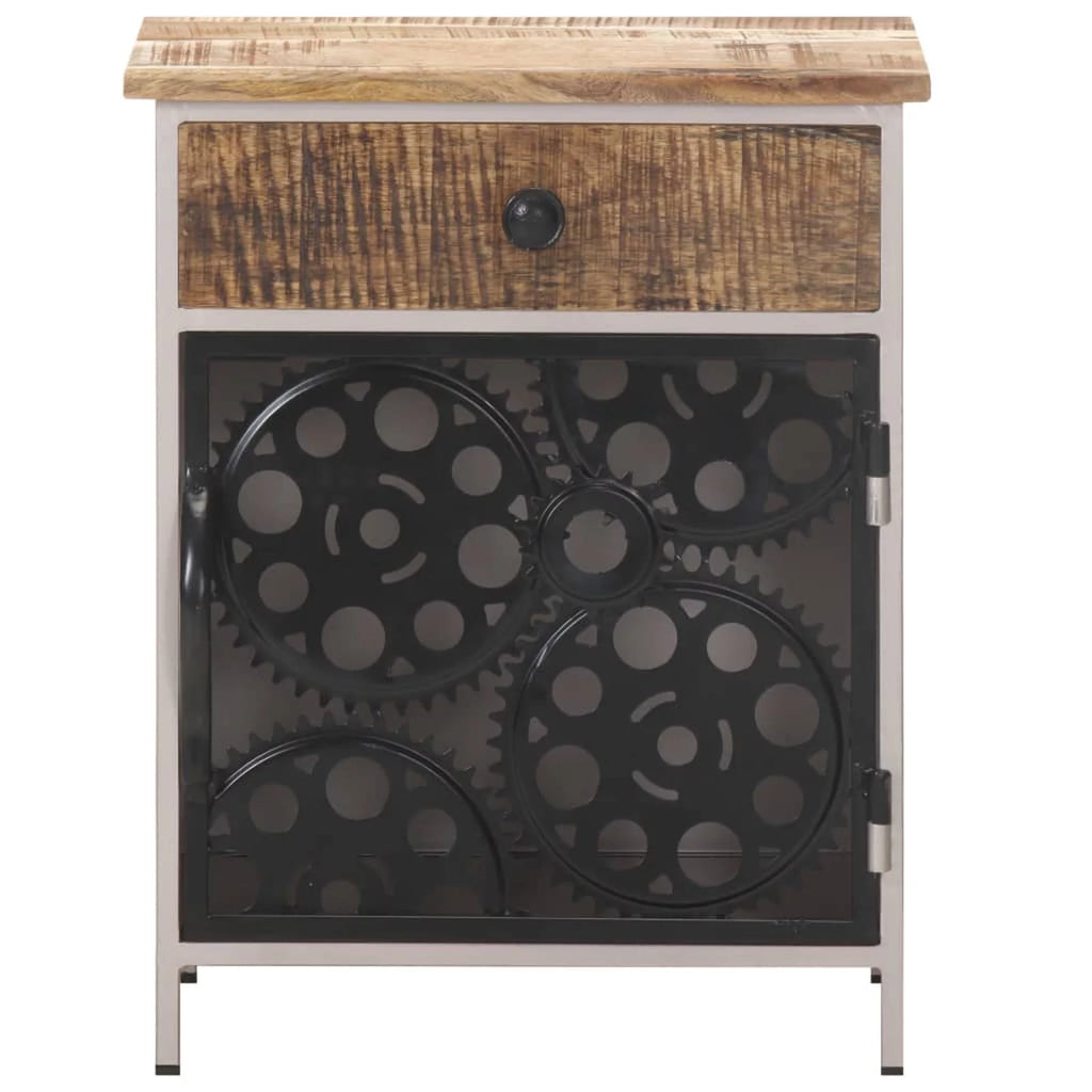 Rough Mango Wood Bedside Cabinet L380