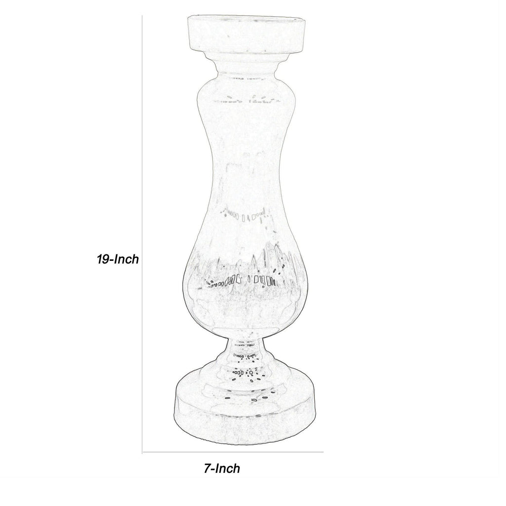 White Glass Candle Holder Set of 2 O625199