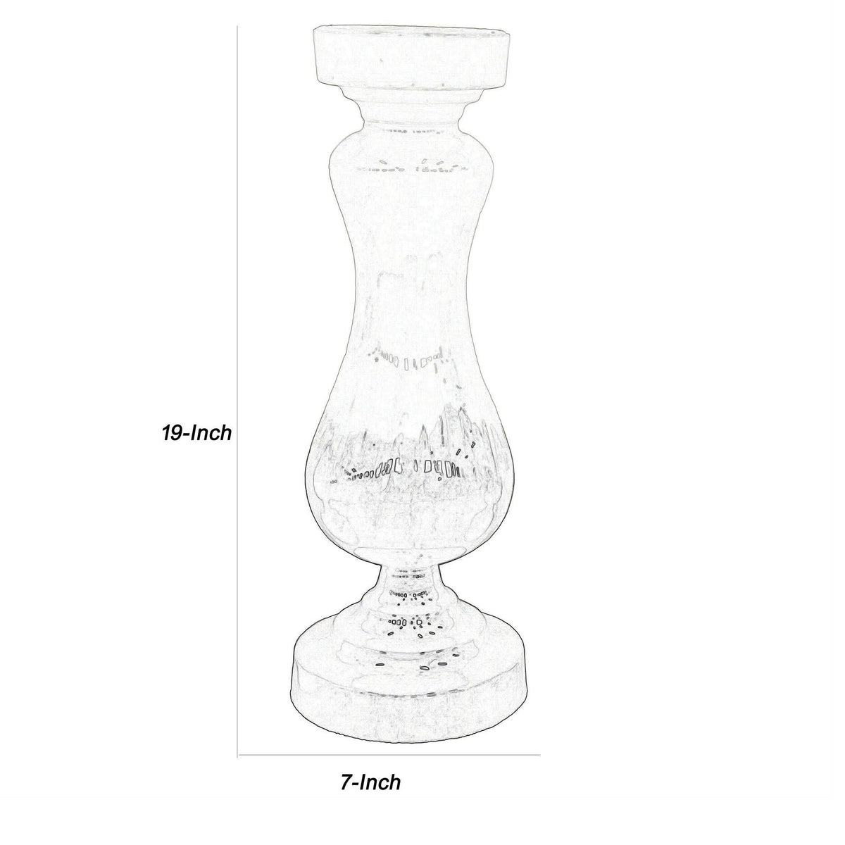 White Glass Candle Holder Set of 2 O625199
