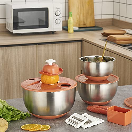 Mixing Bowls Set of 3 Stainless Steel with Airtight Lids C5649