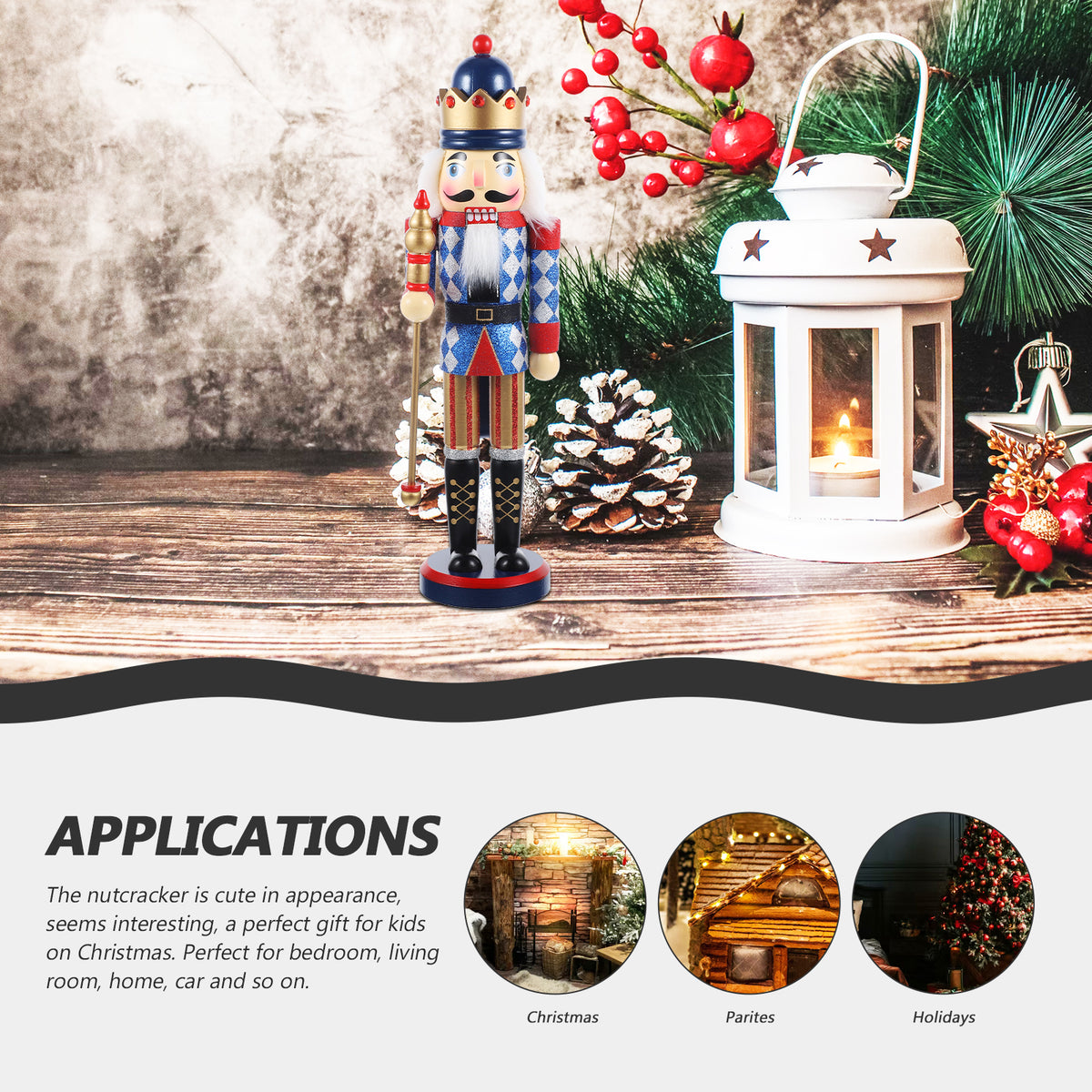 Nutcracker Wooden Ornament Decor Doll B84087