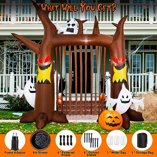 8FT Halloween Inflatable Dead Tree with Ghosts & Pumpkins K783507