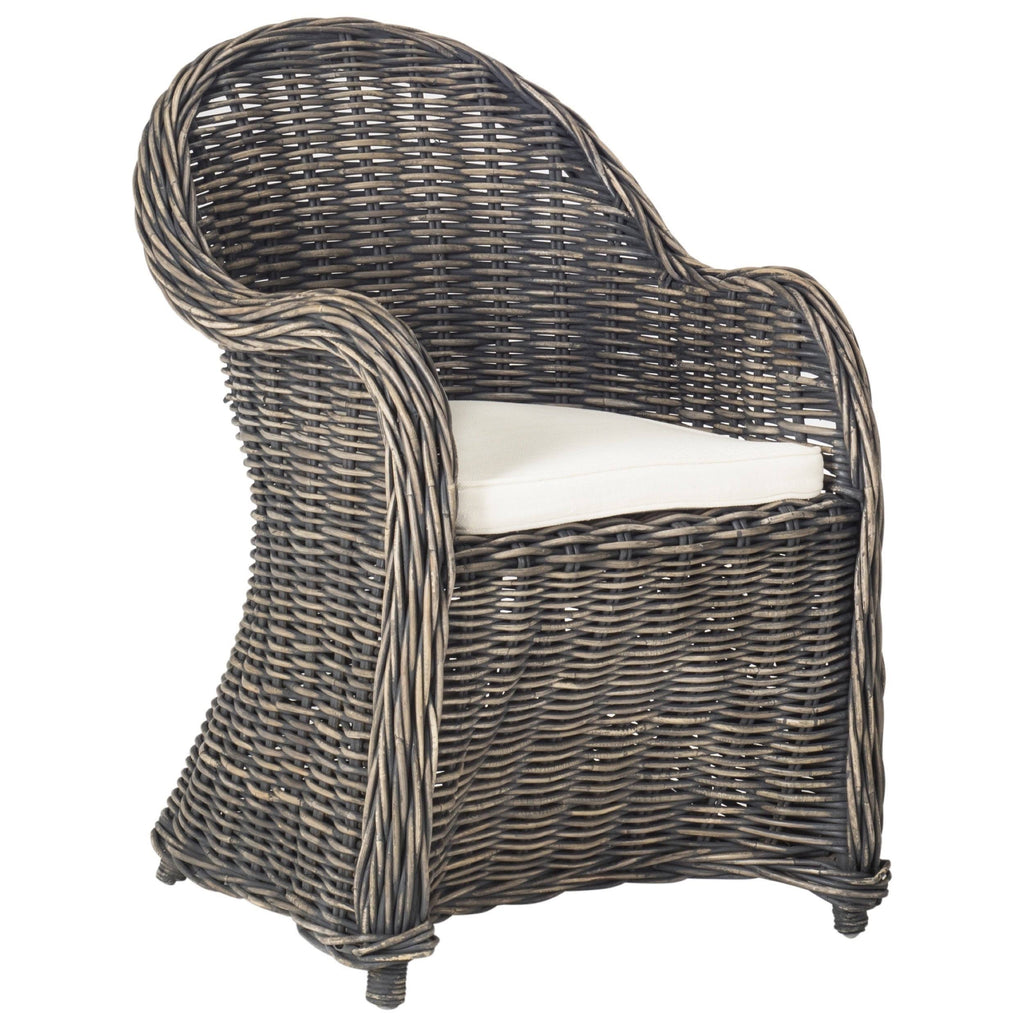 Black Wash Wicker Club Chair D439568
