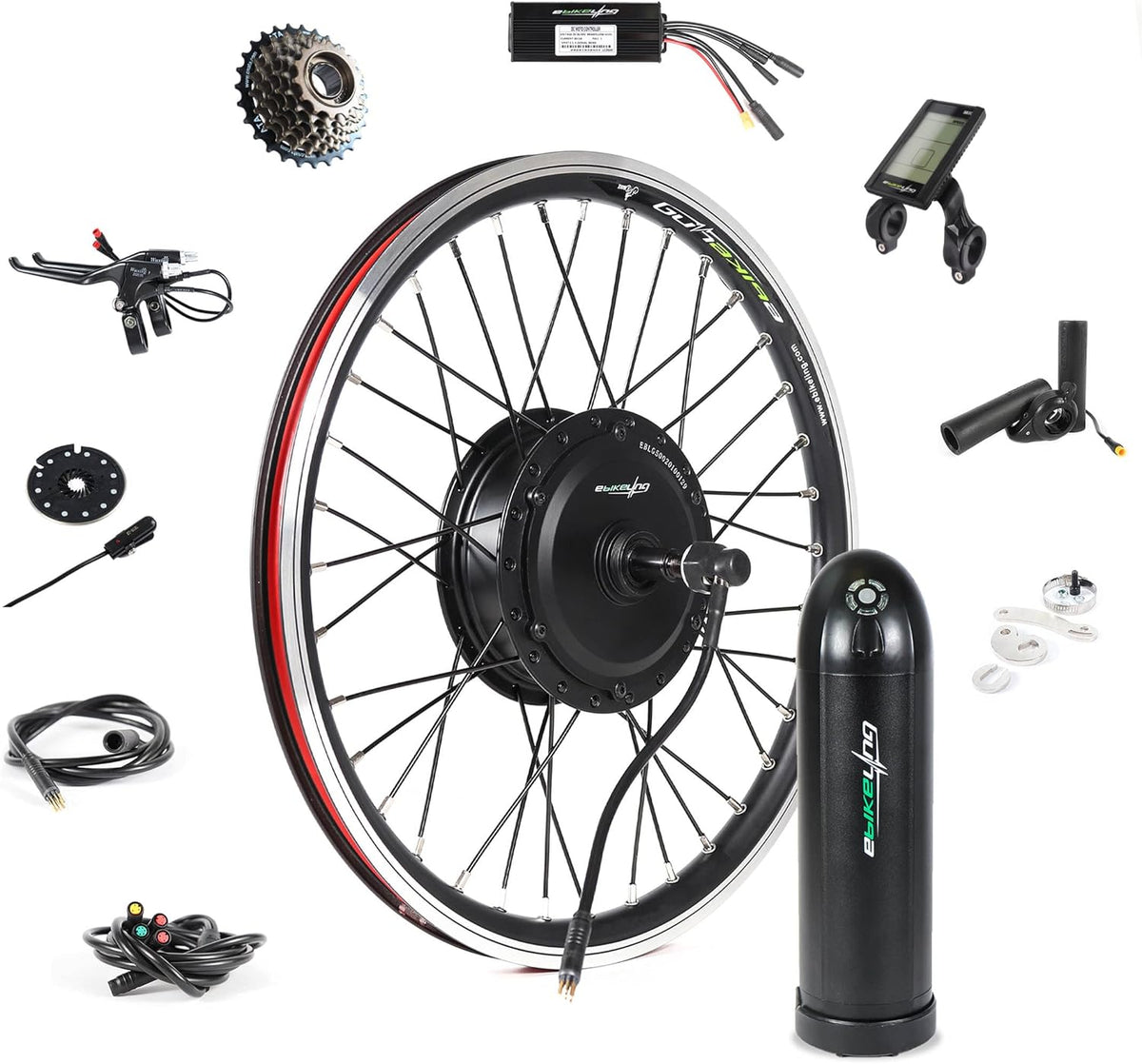 Waterproof Ebike Conversion Kit with Battery 20" Direct Drive Front or Rear Wheel Electric Bike Conversion Kit V872212