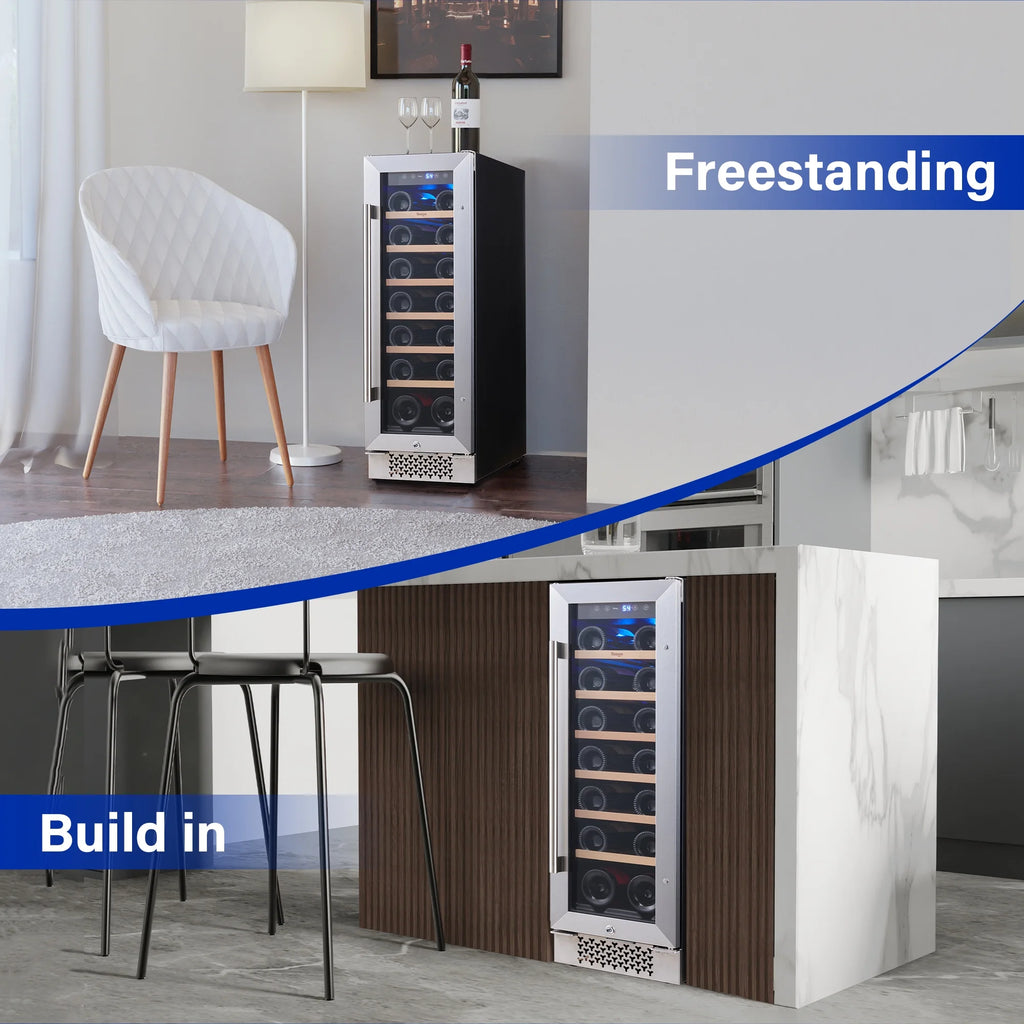 12 Bottle Wine Cooler Refrigerator with Glass Door Q61205