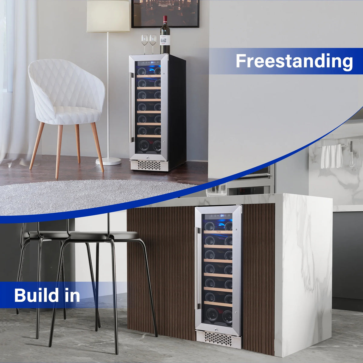 12 Bottle Wine Cooler Refrigerator with Glass Door Q61205
