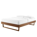 King Size Brown Walnut Wood Platform Bed Frame B736836