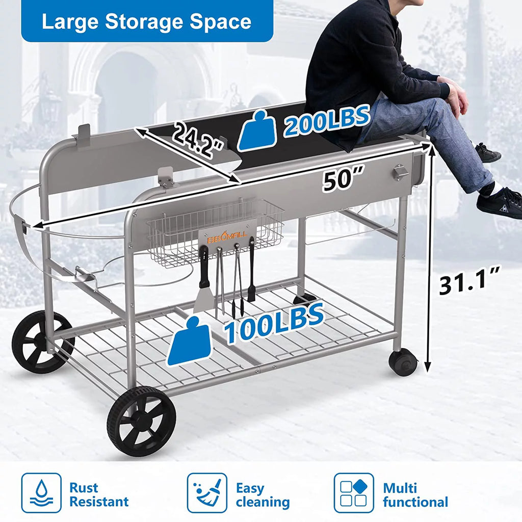 Grill Stand Cart for Charcoal Grills K95192