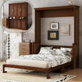 Walnut Wood Murphy Bed with Desk R6645