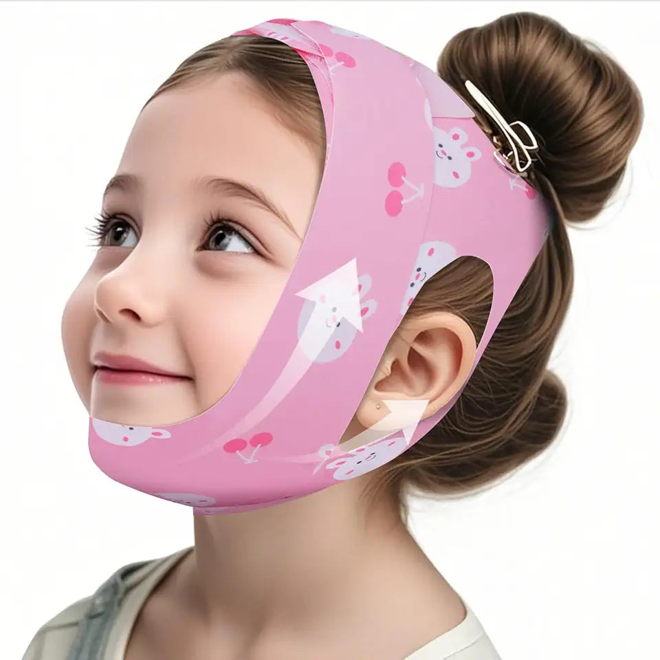 Anti-Snoring Chin Strap for Kids Pink Cartoon Adjustable S421107