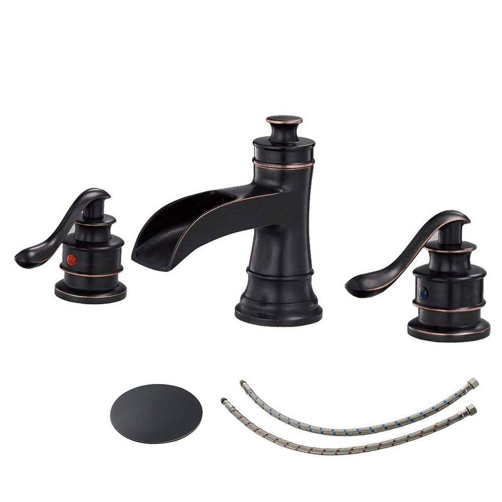 8 in. 2-Handle Bathroom Faucet with Pop-Up Drain in Spot Resist Oil Rubbed Bronze V60338