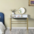 41.3 inch White Desk with Storage and Mirror A309
