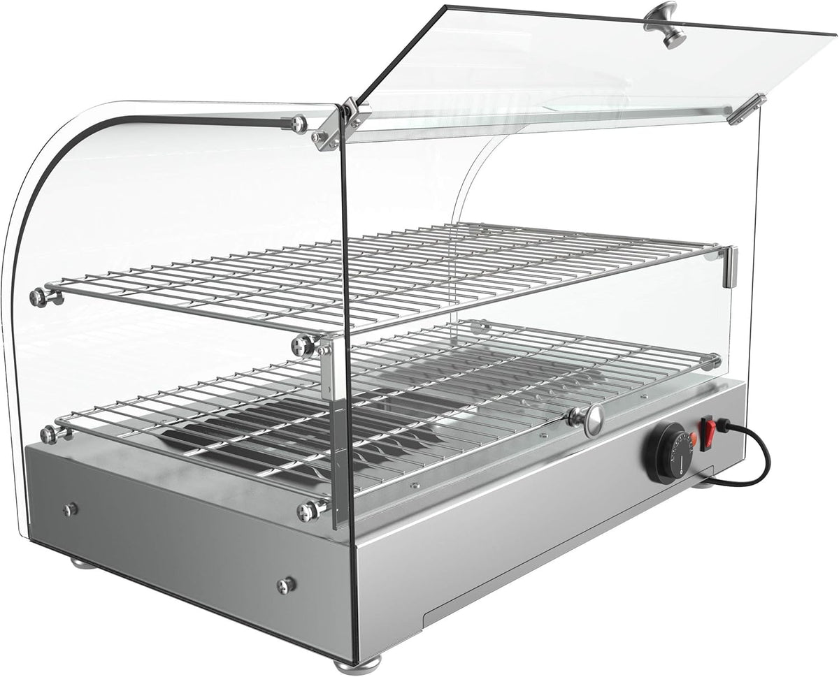 22" Commercial 2 Shelf Countertop Food Warmer Display Case, Silver U477980