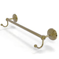 18 inch Satin Brass Towel Bar with Integrated Hooks Y850
