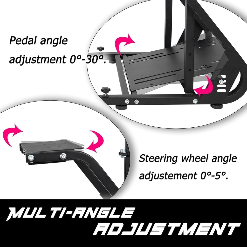 Black Seat TV VR Sim Racing Simulator Cockpit with Monitor Stand U89273