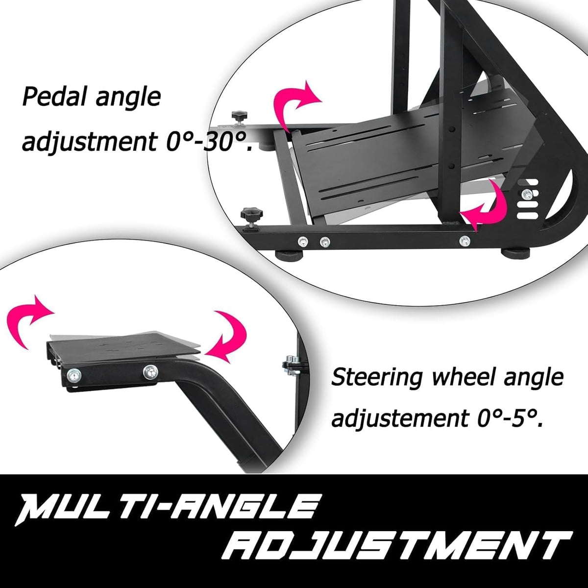 Black Seat TV VR Sim Racing Simulator Cockpit with Monitor Stand U89273