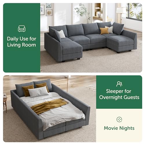 Grey Modular Sectional Sofa with Storage W259833