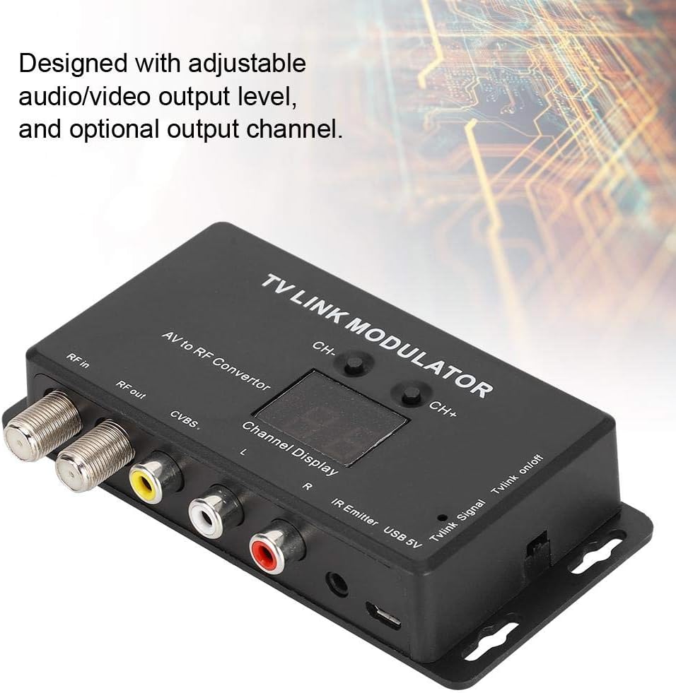 UHF Modulator AV to RF Converter with Channel Display Q740