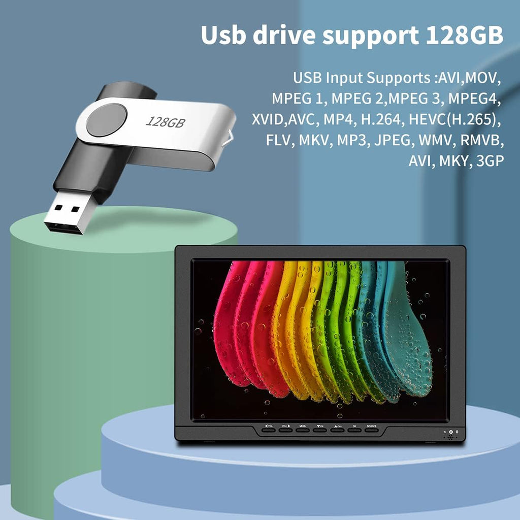 13.3 Inch Portable TV with ATSC Digital TV, Rechargeable Battery, HDMI Input A759764