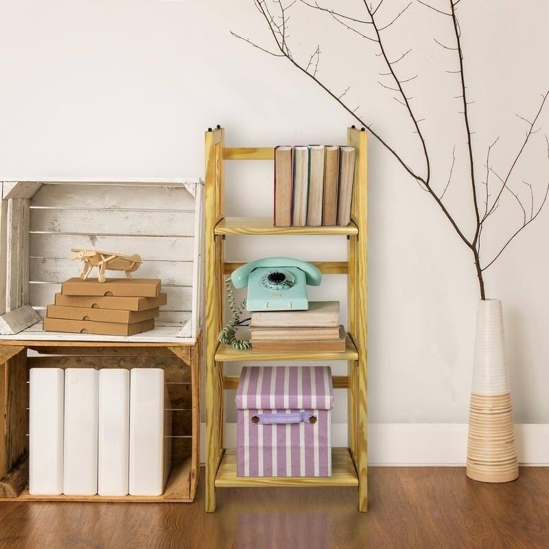 White 3-Shelf Folding Bookcase M62367