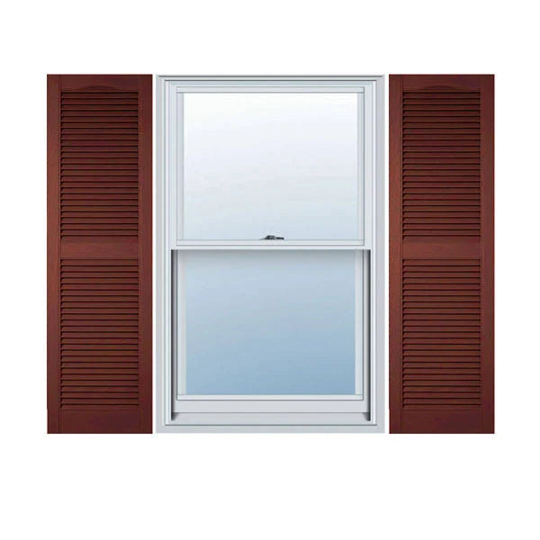 14 1/2 inch x 42 inch Vinyl Open Louver Shutters Per Pair Y925