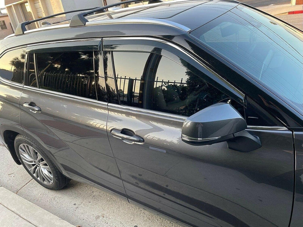 Compatible with Hyundai Tucson 2016-2021 Window Wind Deflector Rain Guard with 304 Stainless Steel Trim Pack of 2 C157570