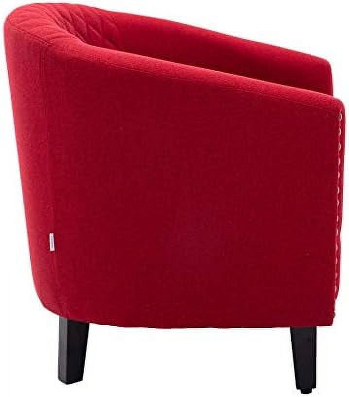 White Leather Upholstered Accent Arm Chair with Solid Wood Legs U1248