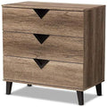 Light Brown Wood 3-Drawer Chest V303850