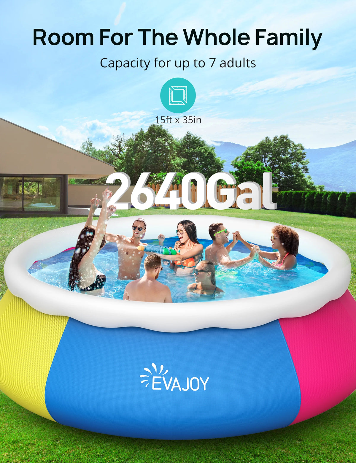10ft × 30in Easy Set Inflatable Swimming Pool with Pool Cover U908171