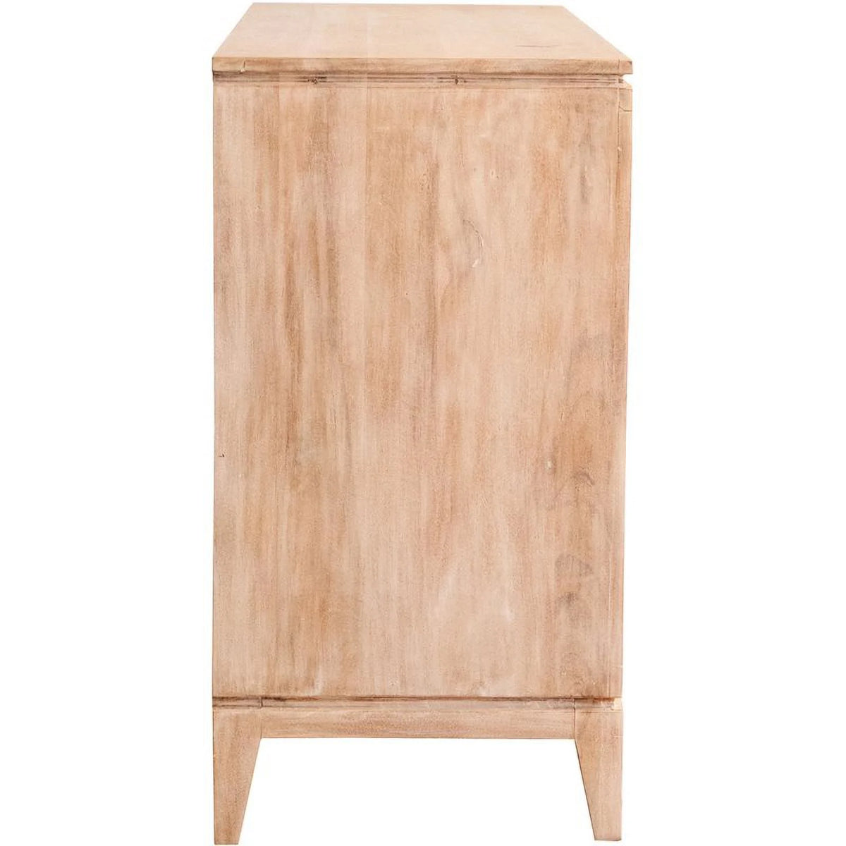 White Distressed 2-door Geometric Accent Cabinet F4708