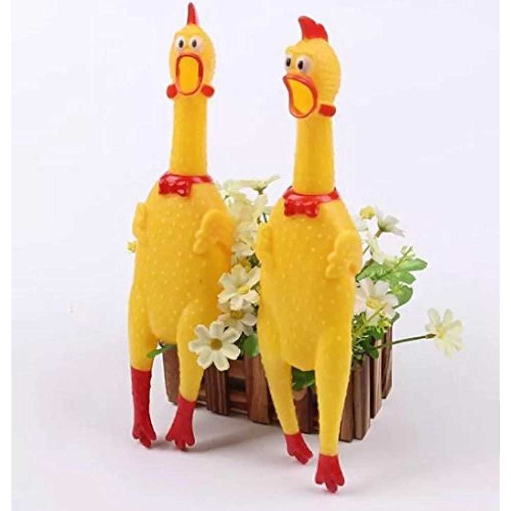 2 Pack Large Rubber Chicken Toy 12 inch K32809