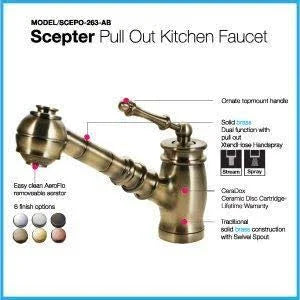 Brushed Nickel Pull Out Kitchen Faucet J294
