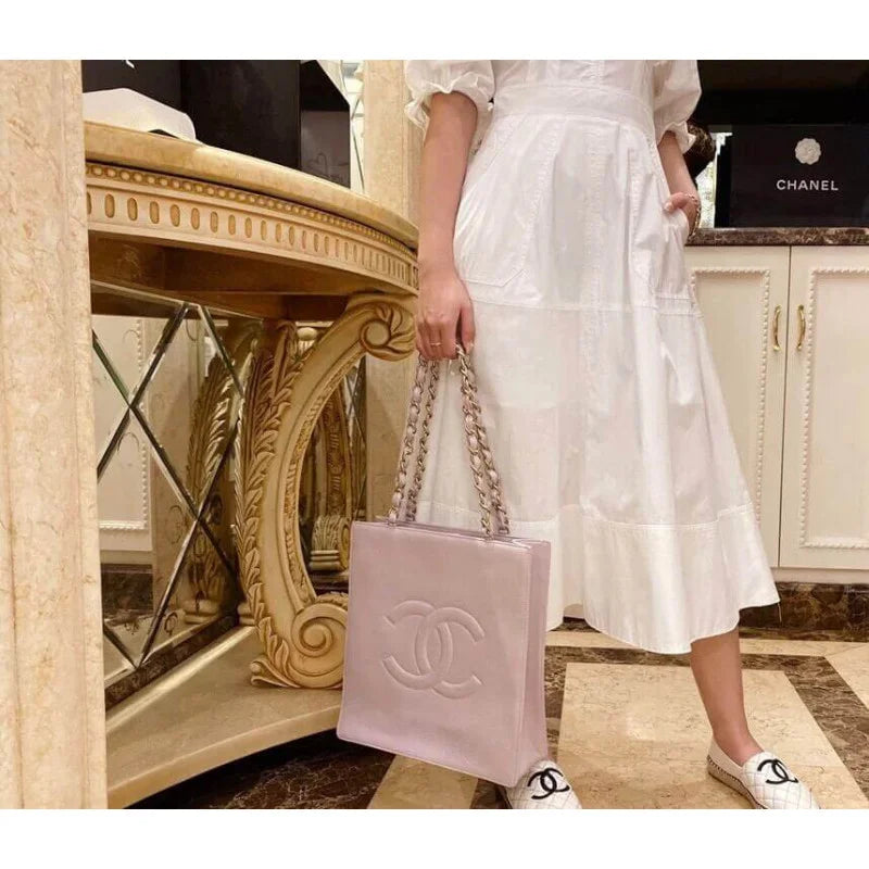 Shiny Aged Calfskin Shopping Bag Q12182