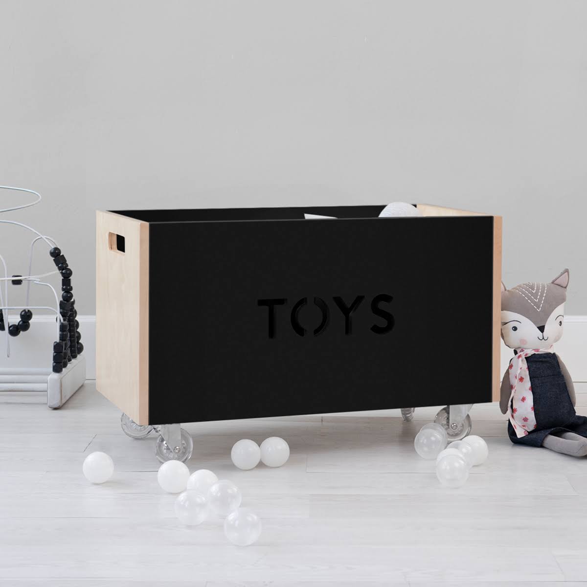 Toy Box Chest on Casters, Birch / White L7882