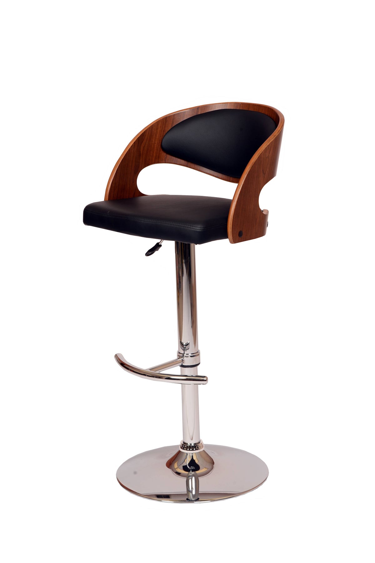 Black Adjustable Swivel Bar Stool Q58750