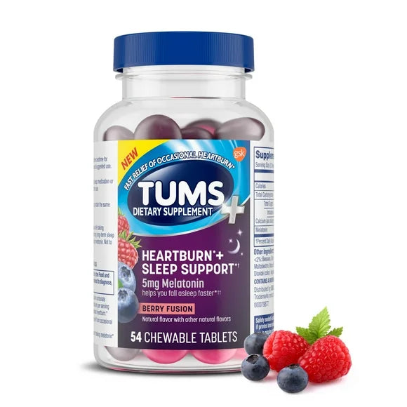 Chewable Dietary Supplement Tablets with Melatonin, Berry Fusion - 54 Count C236