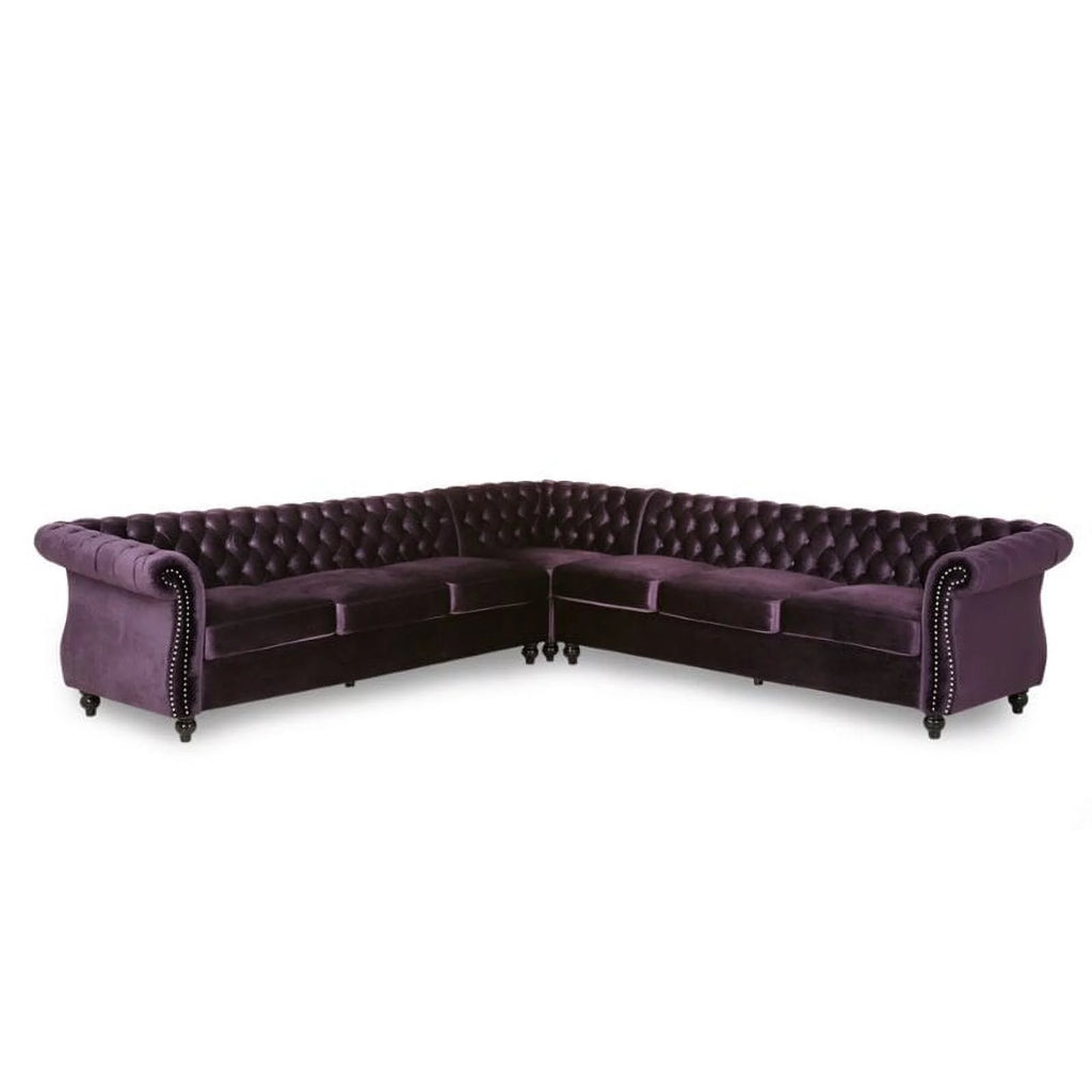 7 Seat Velvet Tufted Chesterfield Sectional B846654