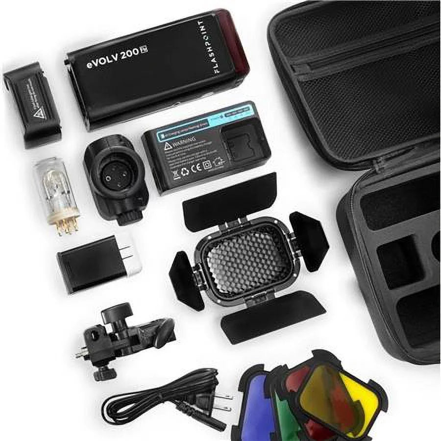 200 TTL Pocket Flash with Barndoor Kit and 34" Collapsible Silver Beauty Dish W131578