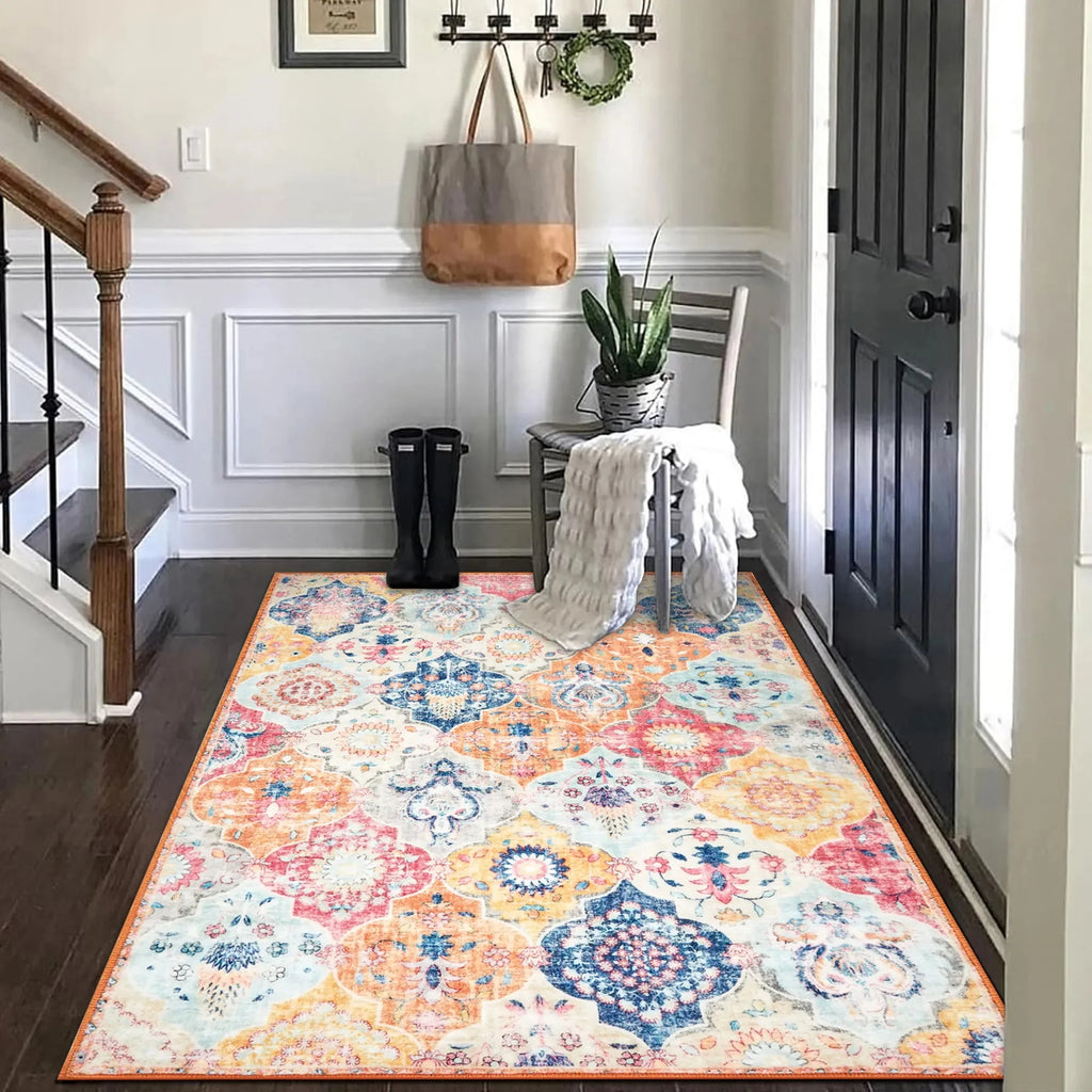 3'x5' Machine Washable Oriental Distressed Area Rug P46230