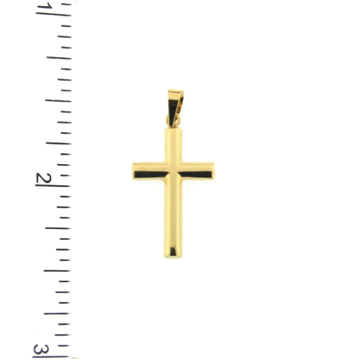 18K Solid Yellow Gold Polished Cross X35084