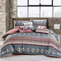 Teal Pink Southwestern Design Comforter Bedding Set Queen Size O539
