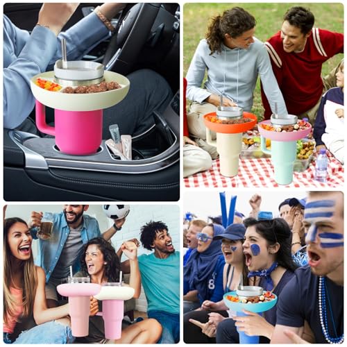 Orange 4 Compartment Reusable Snack Container for 40 oz Tumbler I923