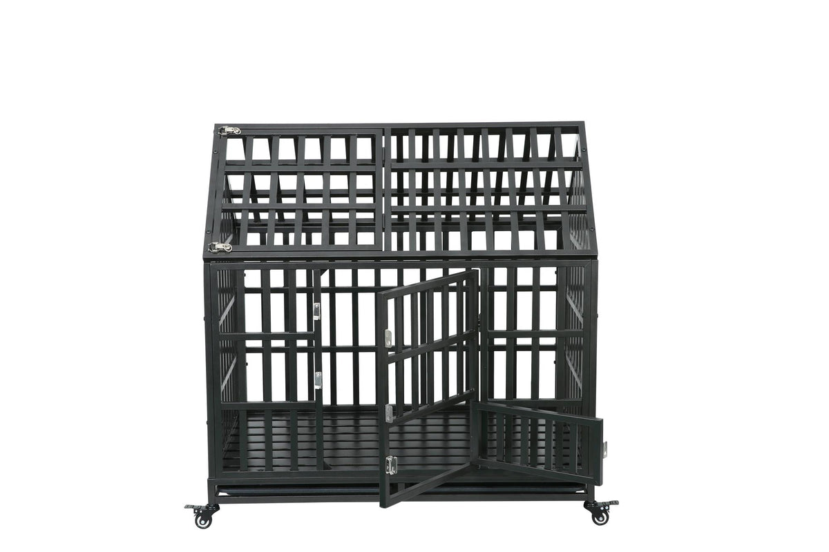 Heavy Duty Dog Cage Crate with Roof N91512