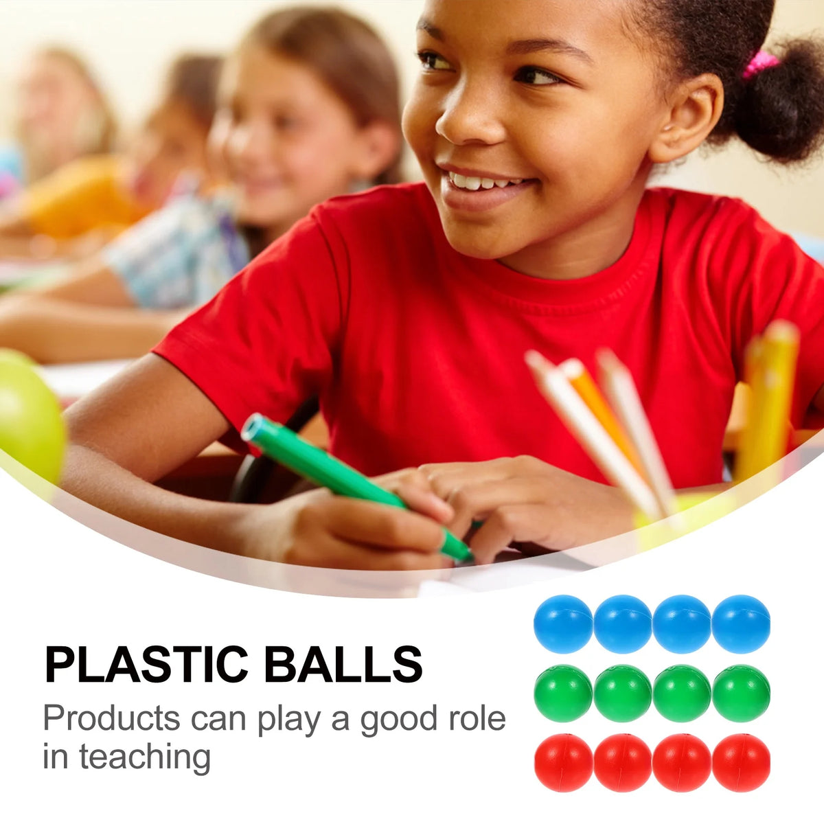 30pcs 15mm Colorful Plastic Balls Teaching Ball Toy T18940